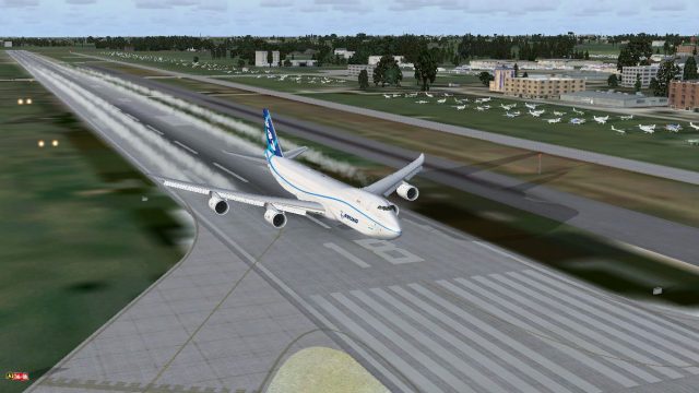 Screenshot 1 — Boeing 747-8F Freighter Gray Engine Smoke