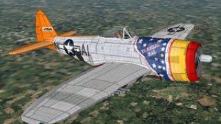 Screenshot 1 — Repainted Textures: P-47D-RA-40, was manufactured by the Indiana Division of Republic Aviation