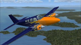 Screenshot 1 — Blue With Orange Flames Beech Baron 58