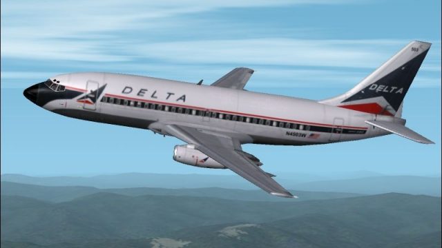 Screenshot 1 — FS2004/FS2002 FlightFX/SGAir Boeing 737-287 Delta Airlines Old Colors