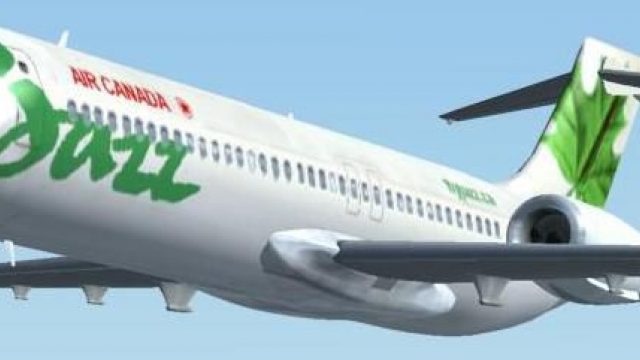 Screenshot 1 — FS2004/FS2002 Project SkyWorks Boeing 717-200 Air Canada Jazz - Green