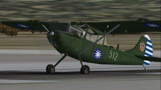 Screenshot 2 — FS 2002/2004 O-1E Bird Dog in the livery of 1st Fighter Wing, ROC (Taiwan) Air Force