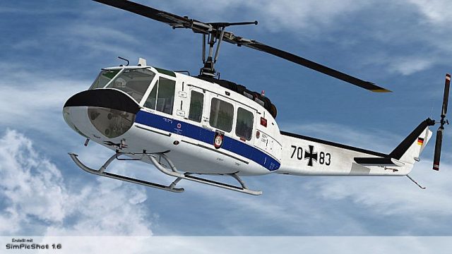 Screenshot 1 — "Flugbereitschaft BMVg" Bell UH-1D