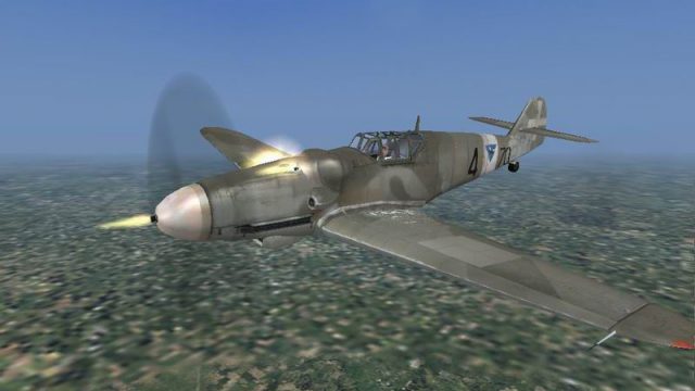 Screenshot 1 — Repainted texture for the stock Messerschmitt 109 G-6 CFS3. Bf 109 G-6/R6 Regia Aeronautica