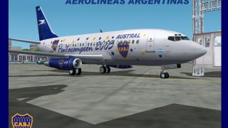 Screenshot 3 — FlightFX/SGAir Boeing 737-200 Aerolineas Argentinas, CABJ Pentacampeon 2003 Special Colors
