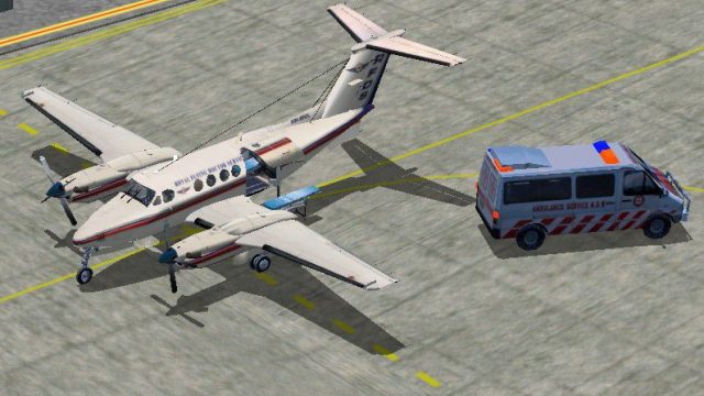 Screenshot 1 — FS2004/FS2002 Kingair B200 of the Royal Flying Doctor Service of Australia, Full Package