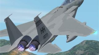 Screenshot 1 — FS2002/2004 USAF F-15 Eagle of the 199th FS, 154th FW, Hawaii ANG at Hickam AFB, Honolulu