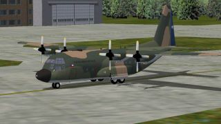 Screenshot 1 — FS2004/FS2002 C-130B Lockheed Hercules in the Fuerza aerea de Chile livery