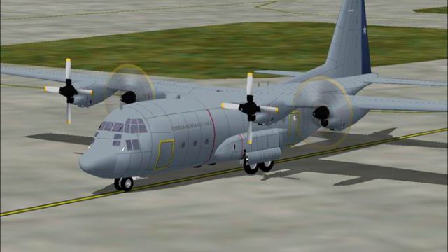 Screenshot 1 — FS2004/FS2002 C-130B Lockheed Hercules Civil Livery