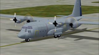 Screenshot 1 — FS2004/FS2002 C-130B Lockheed Hercules Civil Livery