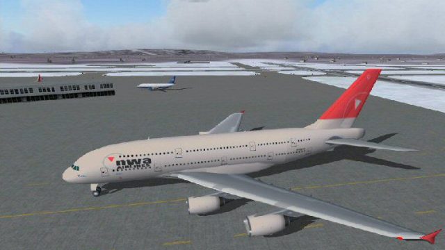Screenshot 1 — Airbus A380 in House and Northwest Colors