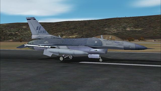 Screenshot 1 — FS2000/2002 aircraft - USAF F-16C NEW photorealistic textures