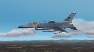 Screenshot 2 — FS2000/2002 aircraft - USAF F-16C NEW photorealistic textures