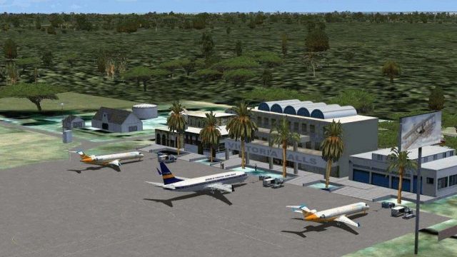 Screenshot 1 — Victoria Falls Airport Scenery