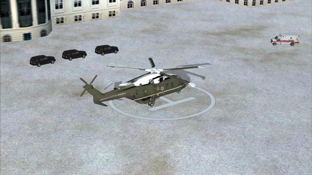 Screenshot 1 — White House Lawn Helipad Scenery