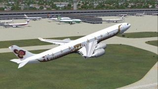 Screenshot 1 — Airbus A-340-500, Thai Airways Royal Barge Livery