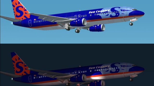 Screenshot 1 — 737-300 Sun Country Textures only for default 737