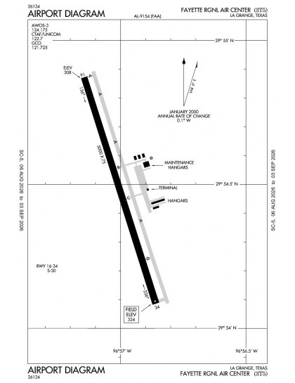 3T5 airport diagram — runways, taxiways and ramp layout