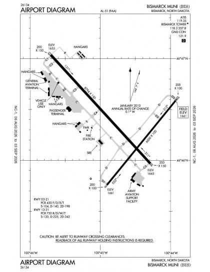 KBIS airport diagram — runways, taxiways and ramp layout