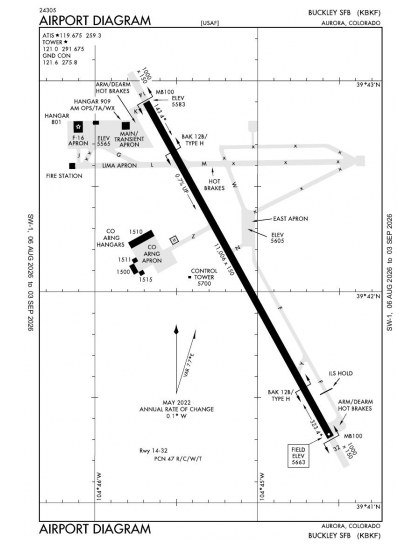 KBKF airport diagram — runways, taxiways and ramp layout