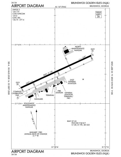 KBQK airport diagram — runways, taxiways and ramp layout