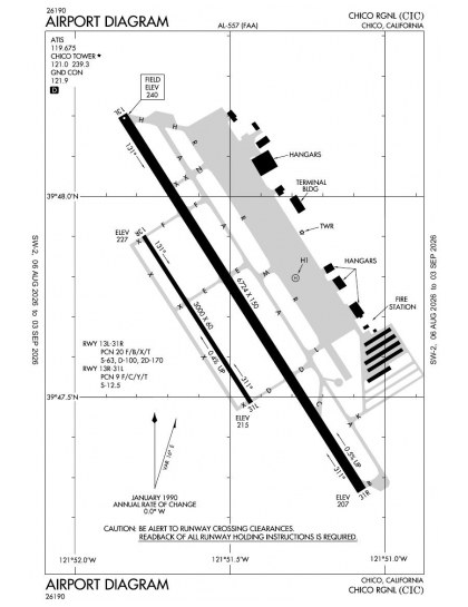 KCIC airport diagram — runways, taxiways and ramp layout