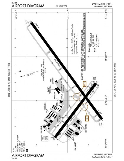 KCSG airport diagram — runways, taxiways and ramp layout