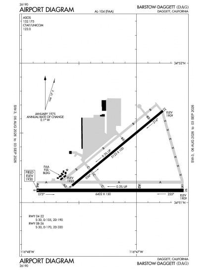 KDAG airport diagram — runways, taxiways and ramp layout