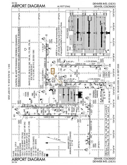 KDEN airport diagram — runways, taxiways and ramp layout