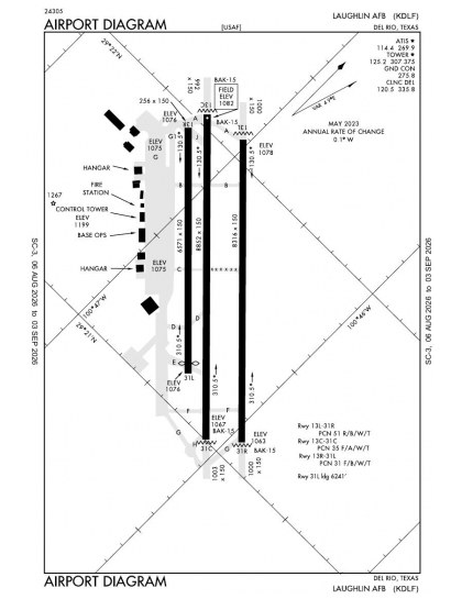 KDLF airport diagram — runways, taxiways and ramp layout