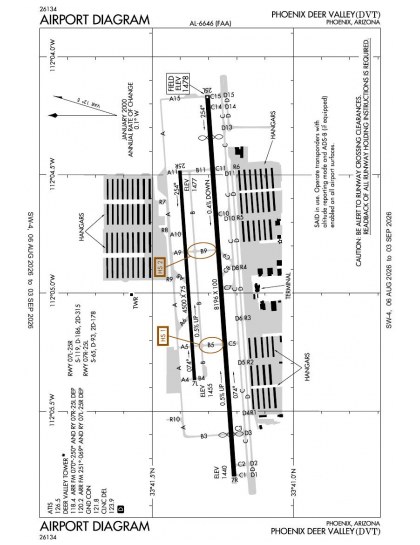KDVT airport diagram — runways, taxiways and ramp layout