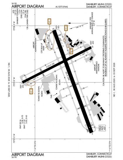 KDXR airport diagram — runways, taxiways and ramp layout