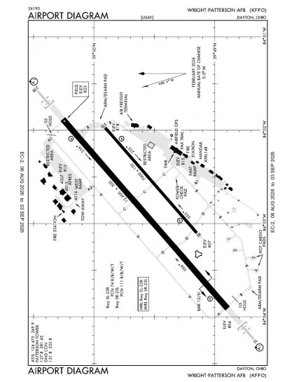 KFFO airport diagram — runways, taxiways and ramp layout