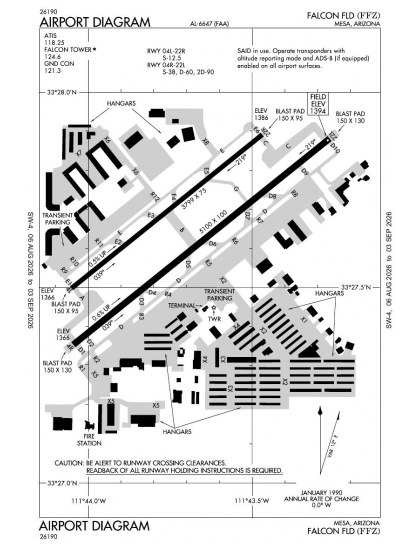 KFFZ airport diagram — runways, taxiways and ramp layout