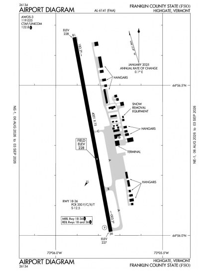 KFSO airport diagram — runways, taxiways and ramp layout