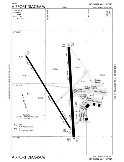 KFTK airport diagram — runways, taxiways and ramp layout