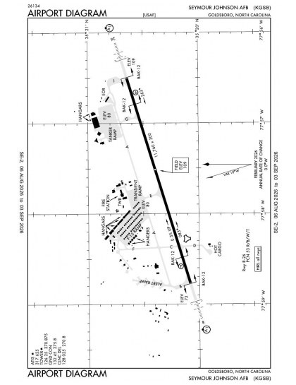 KGSB airport diagram — runways, taxiways and ramp layout