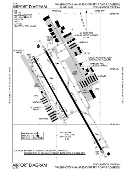 KHEF airport diagram — runways, taxiways and ramp layout