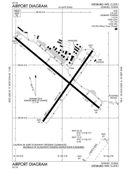 KLEE airport diagram — runways, taxiways and ramp layout