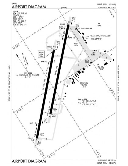 KLUF airport diagram — runways, taxiways and ramp layout