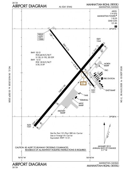 KMHK airport diagram — runways, taxiways and ramp layout