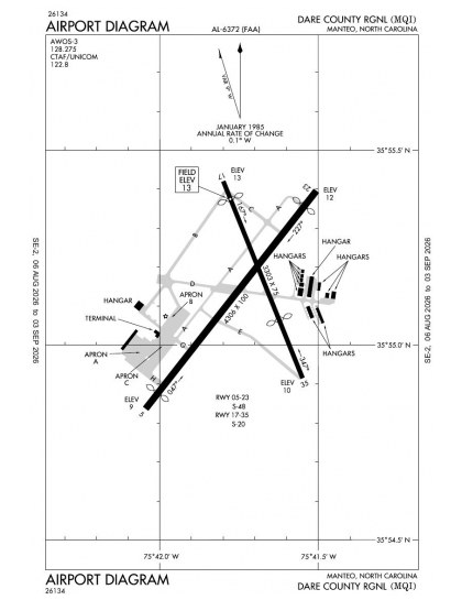 KMQI airport diagram — runways, taxiways and ramp layout