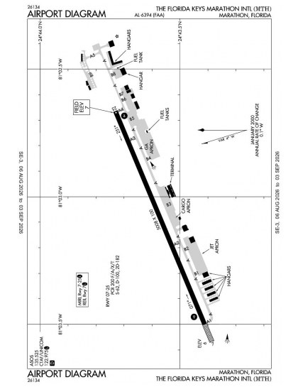 KMTH airport diagram — runways, taxiways and ramp layout