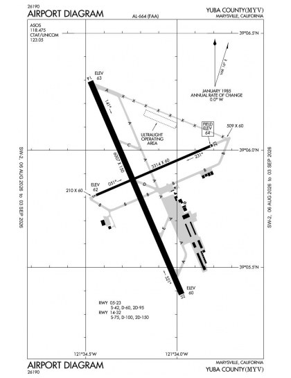 KMYV airport diagram — runways, taxiways and ramp layout