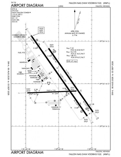 KNFL airport diagram — runways, taxiways and ramp layout
