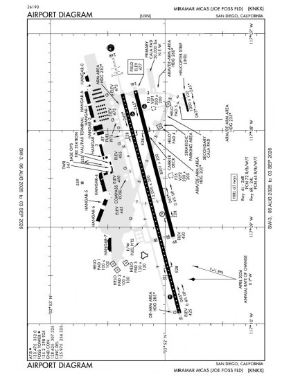 KNKX airport diagram — runways, taxiways and ramp layout