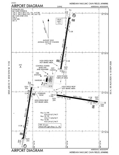 KNMM airport diagram — runways, taxiways and ramp layout