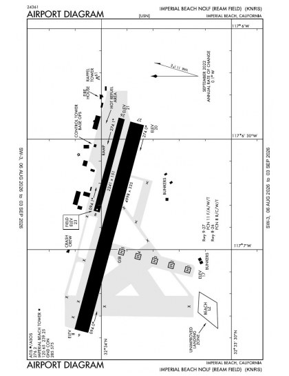 KNRS airport diagram — runways, taxiways and ramp layout