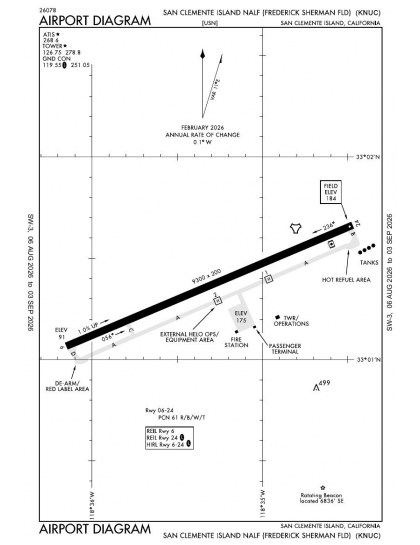 KNUC airport diagram — runways, taxiways and ramp layout