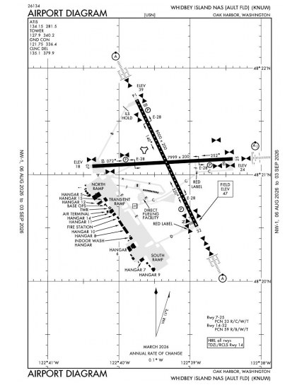 KNUW airport diagram — runways, taxiways and ramp layout